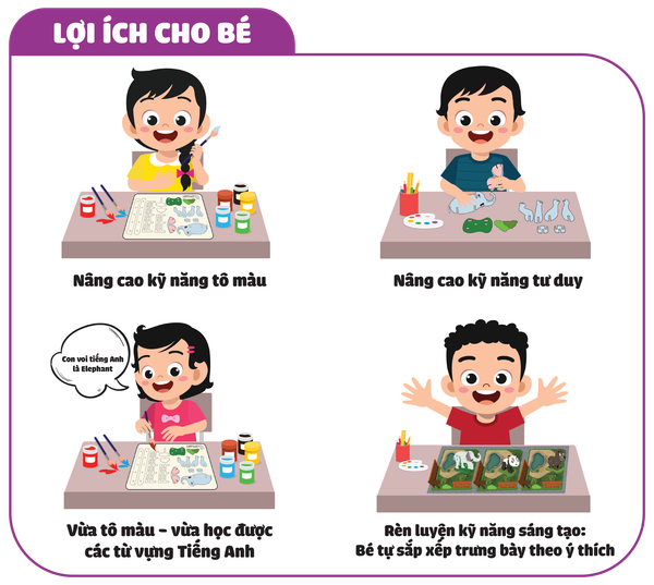 Đồ chơi lắp ráp tô màu thông minh cho bé