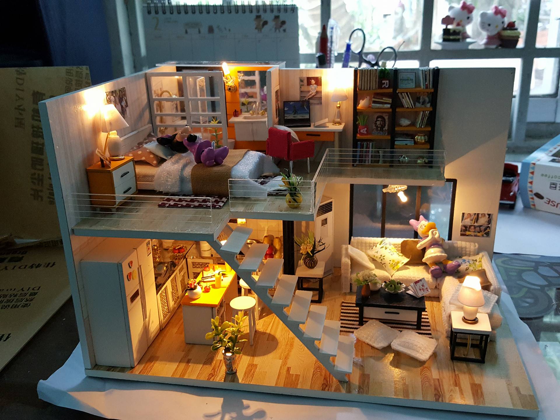 Mua Mô hình nhà DIY Doll House Monet Garden Kèm Mica Chống bụi Bộ dụng cụ  và Hộp nhạc tại Mozakids  Mô hình gỗ 3D  Tiki