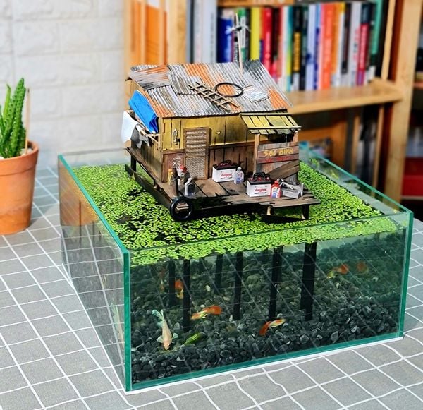 Bất ngờ mô hình nhà trên sông như thật từ chàng trai sinh năm 2000