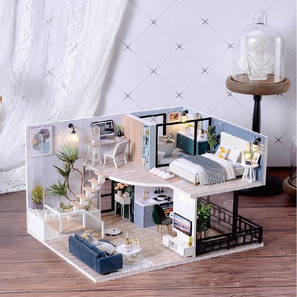 Mô hình nhà gỗ búp bê Dollhouse DIY  L032 The Satisfied Time  Thế giới đồ  chơi