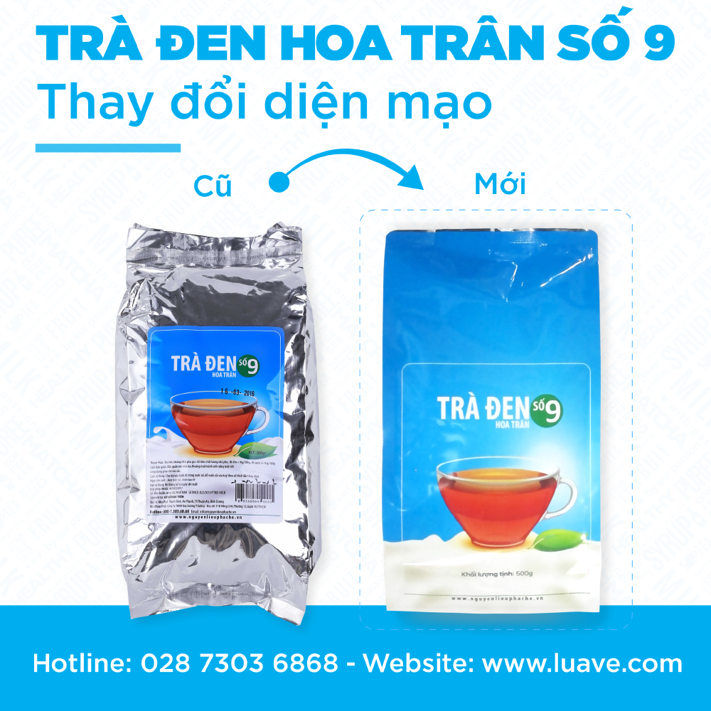 THAY ĐỔI DIỆN MẠO BAO BÌ TRÀ ĐEN SỐ 9 HOA TRÂN 2017