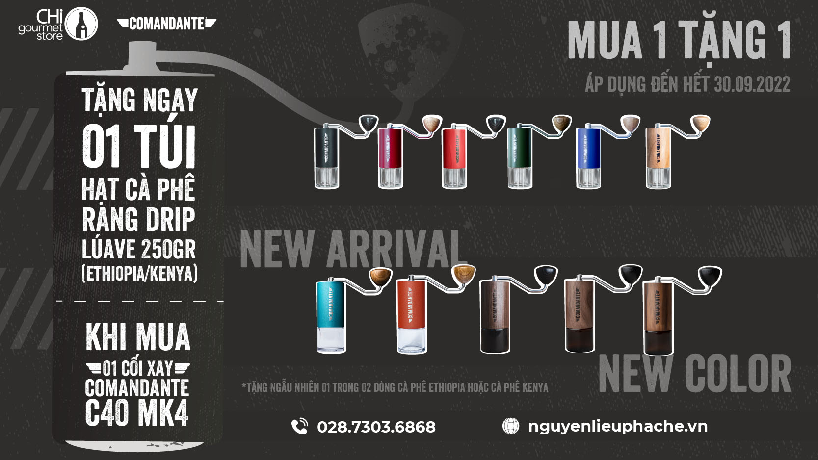 HOT - MUA CỐI XAY CÀ PHÊ CẦM TAY COMANDANTE C40 MK4 TẶNG LÚAVE COFFEE