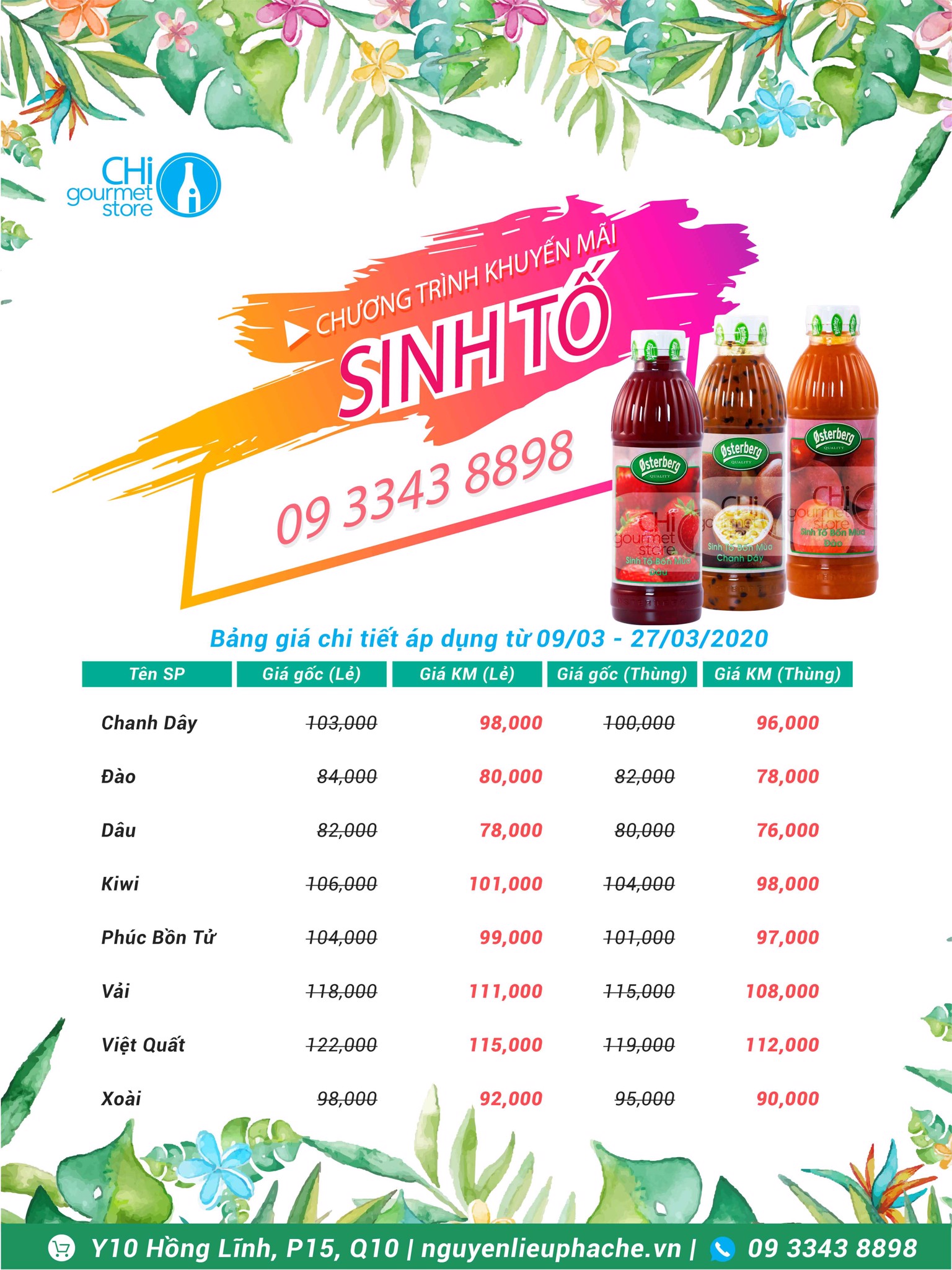 Giải nhiệt mùa nóng với khuyến mãi sinh tố Osterberg siêu hấp dẫn