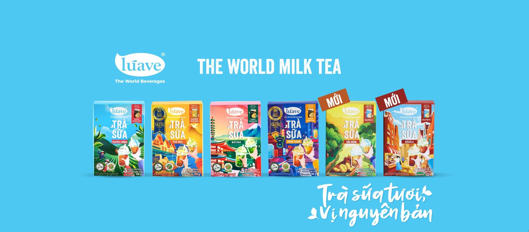 Trà sữa hòa tan Lúave - Trà sữa hòa tan với 6 hương vị