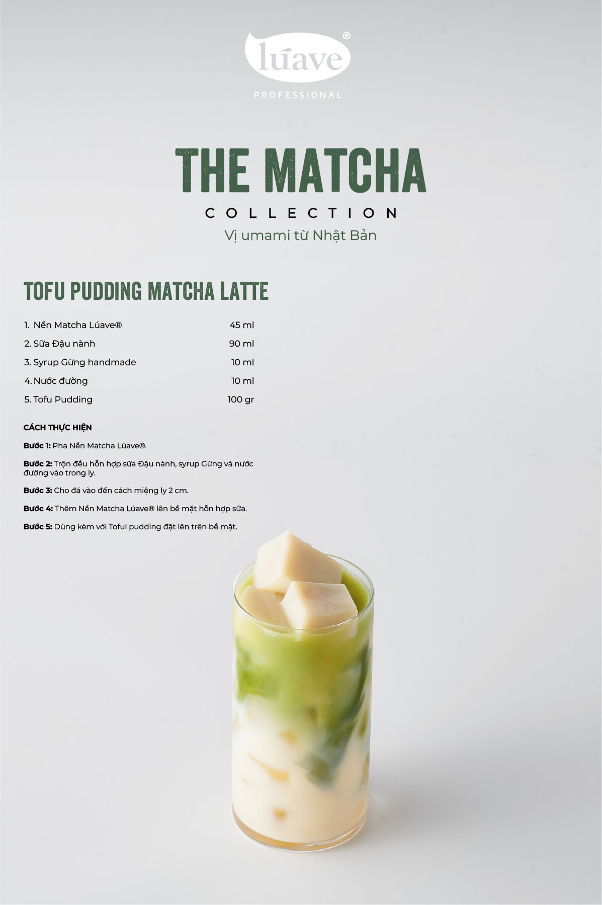 Công thức pha chế tàu hủ matcha