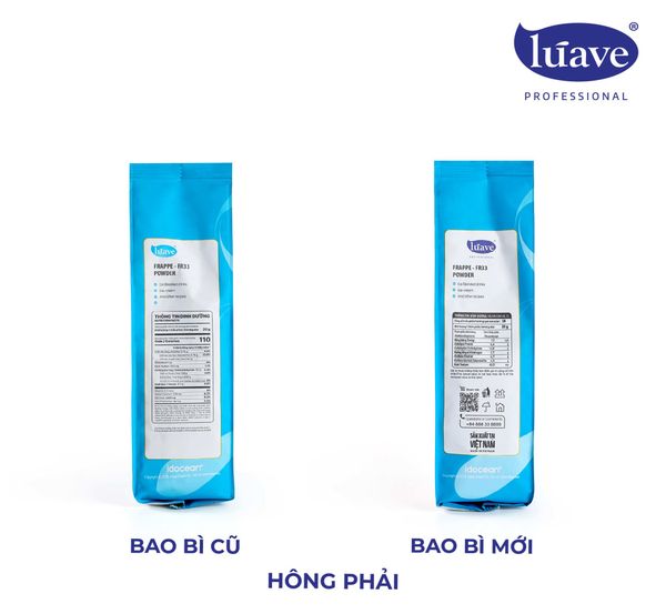[THÔNG BÁO THAY ĐỔI BAO BÌ SẢN PHẨM BỘT ĐÁ XAY FRAPPE - FR33 LÚAVE PROFESSIONAL]