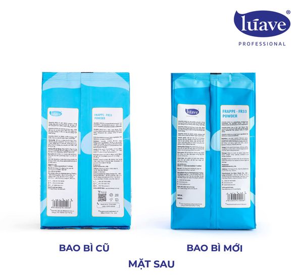 [THÔNG BÁO THAY ĐỔI BAO BÌ SẢN PHẨM BỘT ĐÁ XAY FRAPPE - FR33 LÚAVE PROFESSIONAL]