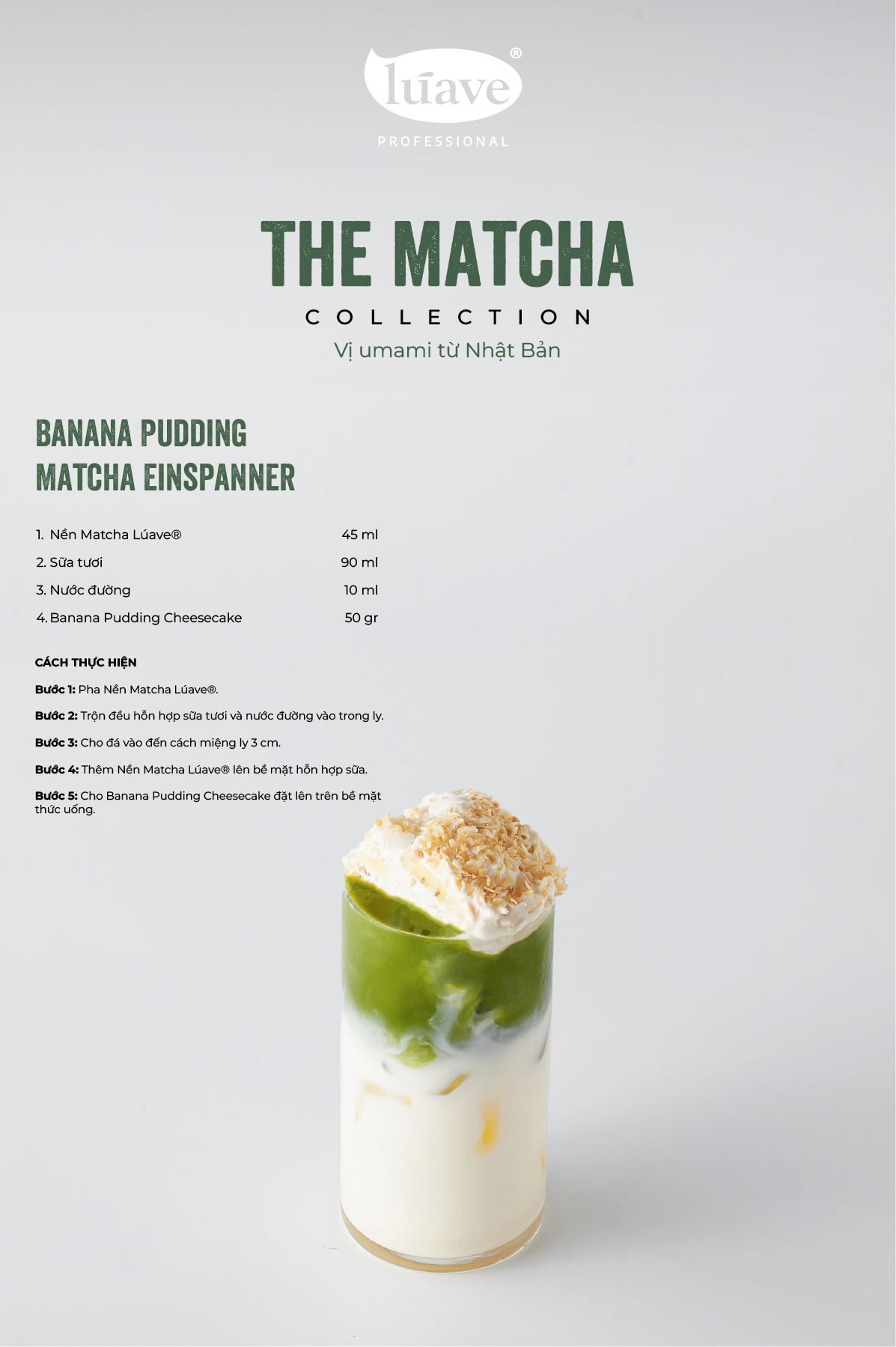 Công thức pha chế matcha pudding chuối