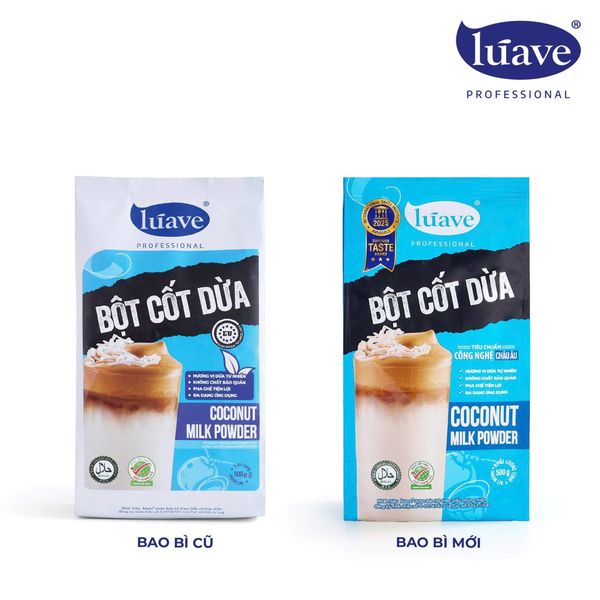 Thông báo thay đổi bao bì bột cốt dừa Lúave Professional