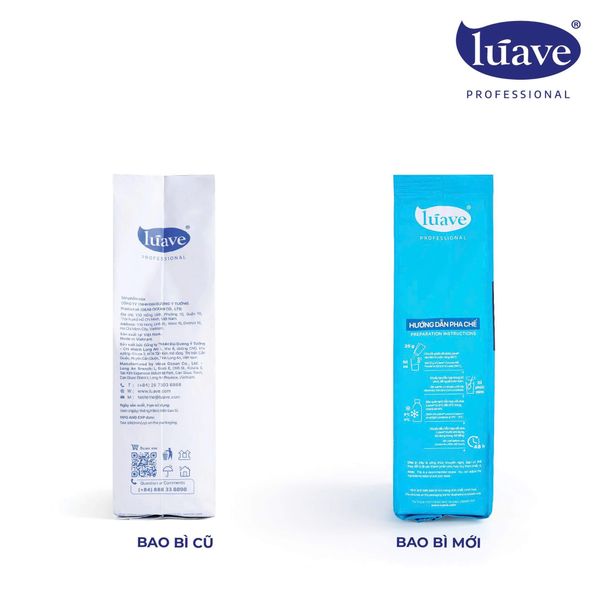 Thông báo thay đổi bao bì bột cốt dừa Lúave Professional