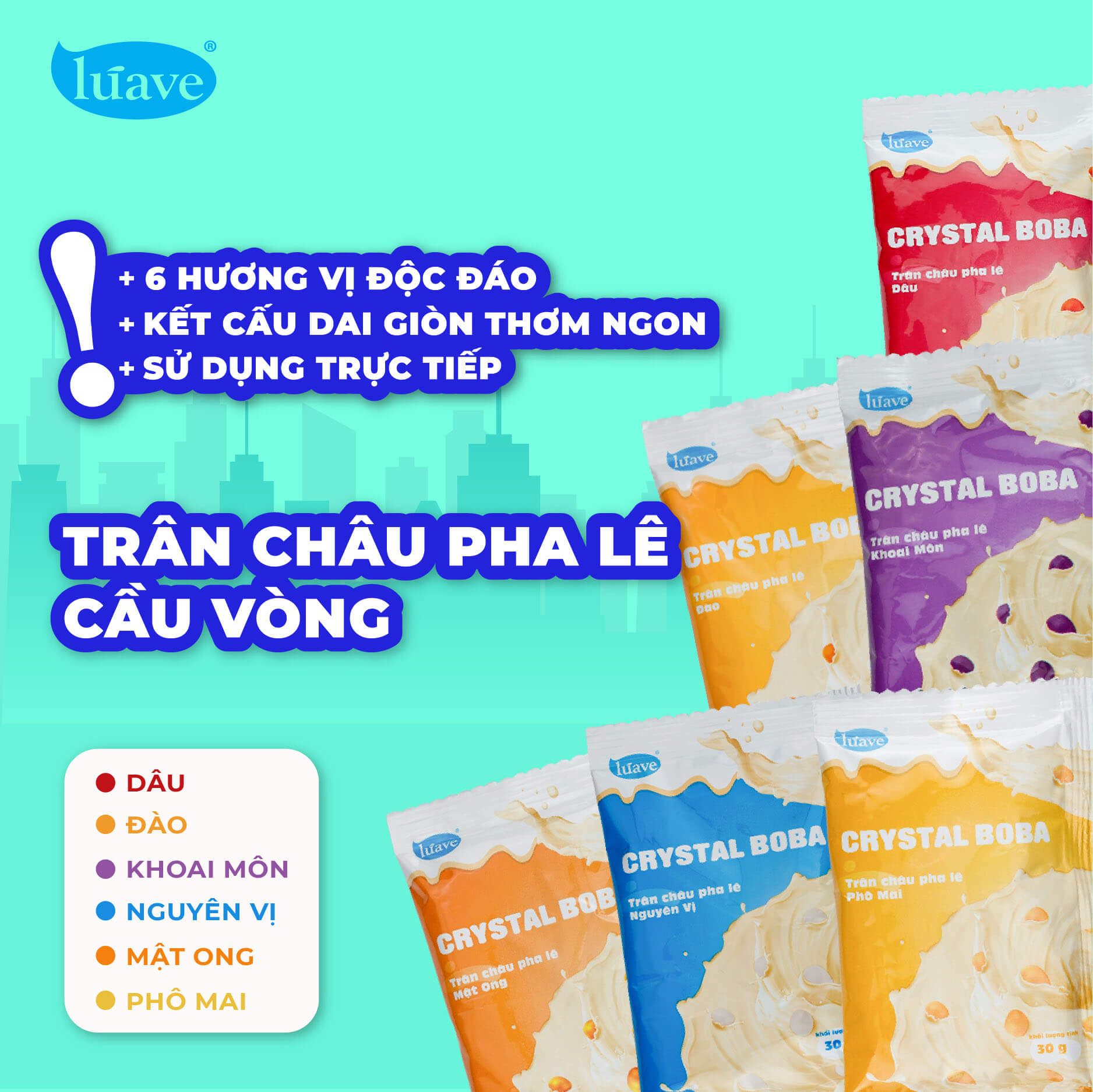 Trân châu pha lê cầu vồng Lúave