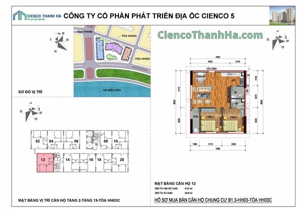 Mặt bằng hh03C tang 2 tới 19