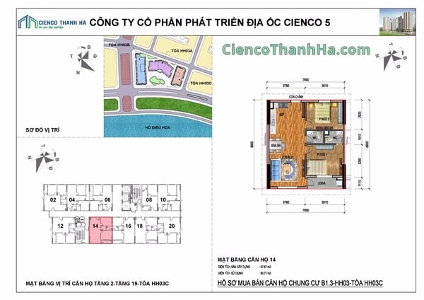 Mặt bằng hh03C tang 2 tới 19