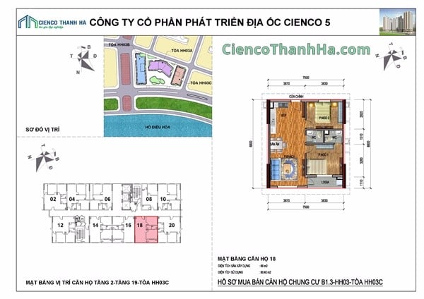 Mặt bằng hh03C tang 2 tới 19