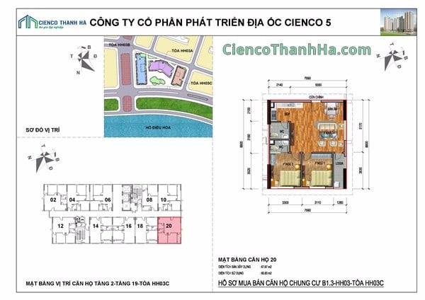 Mặt bằng hh03C tang 2 tới 19