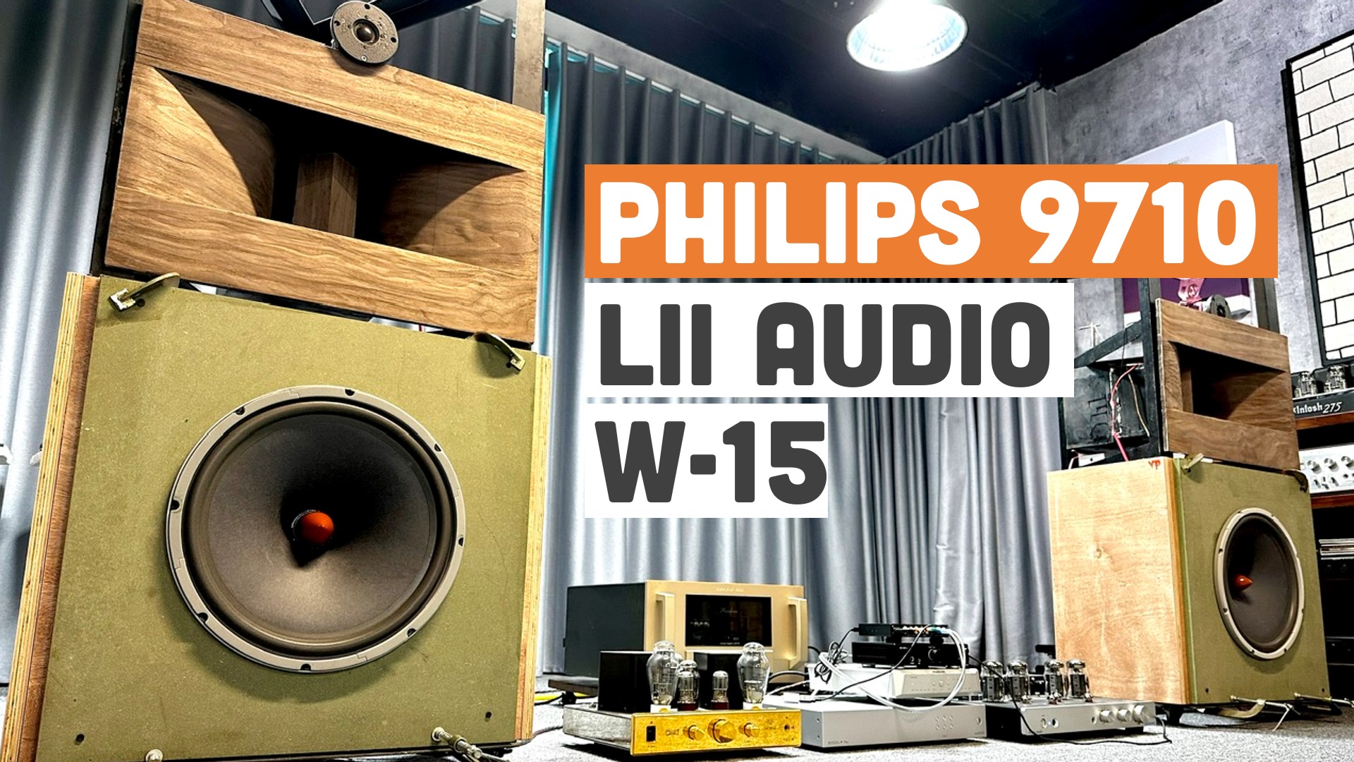 Ghép toàn dải Philips 9710 trong họng gỗ với loa bass 40cm Lii Audio W-15 chơi ván hở