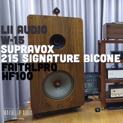 Thiết kế phân tần loa ván hở 3 đường tiếng gồm Lii Audio W-15, Supravox 215 Signature Bicone và Faitalpro HF100