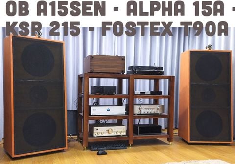 Thiết kế phân tần bộ loa ván hở 4 way sử dụng bass 40cm PAP OB-A15SEN, Eminence Alpha 15A, KSP 215 và Fostex T90A