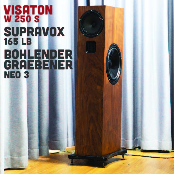 Thiết kế phân tần 3 way cho Supravox 165 LB ghép với bass 25cm Visaton W 250 S và treble planar Bohlender Graebener Neo3