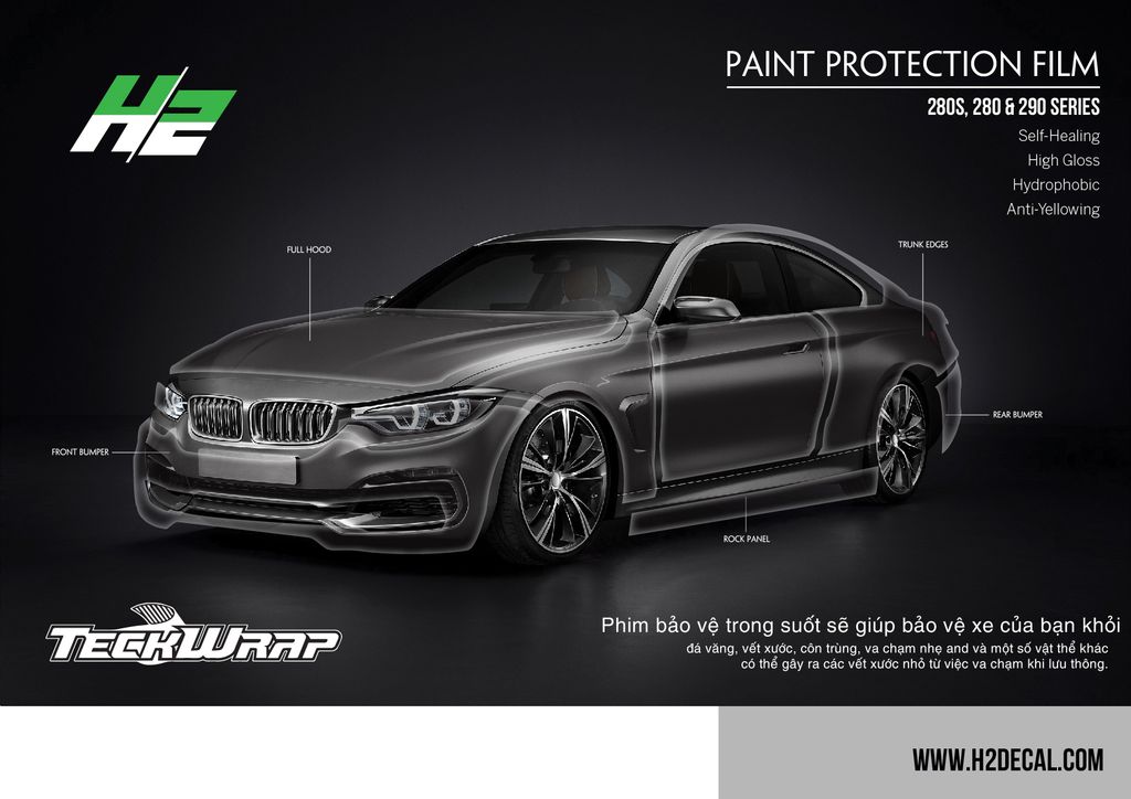 BẢNG GIÁ PHIM BẢO VỆ SƠN - PAINT PROTECTION FILM – H2 Studio - Decal