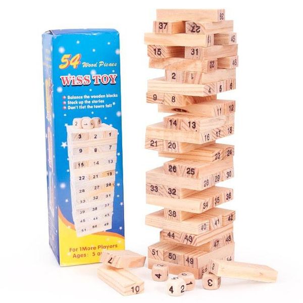 bộ đồ chơi rút gỗ Wiss Toy 54 thanh