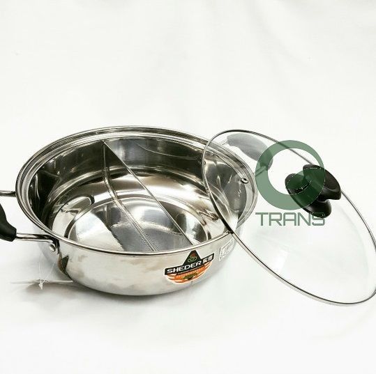Chảo nồi lẩu inox 2 ngăn 32cm cao cấp