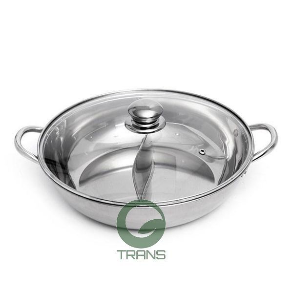 Chảo nồi lẩu inox 2 ngăn 32cm cao cấp