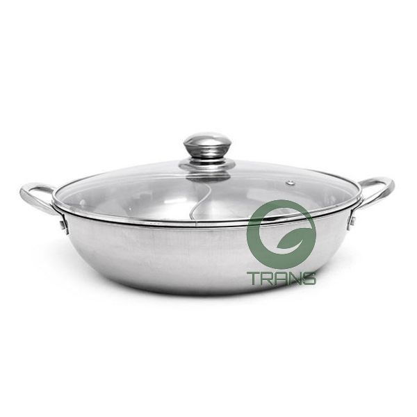 Chảo nồi lẩu inox 2 ngăn 32cm cao cấp