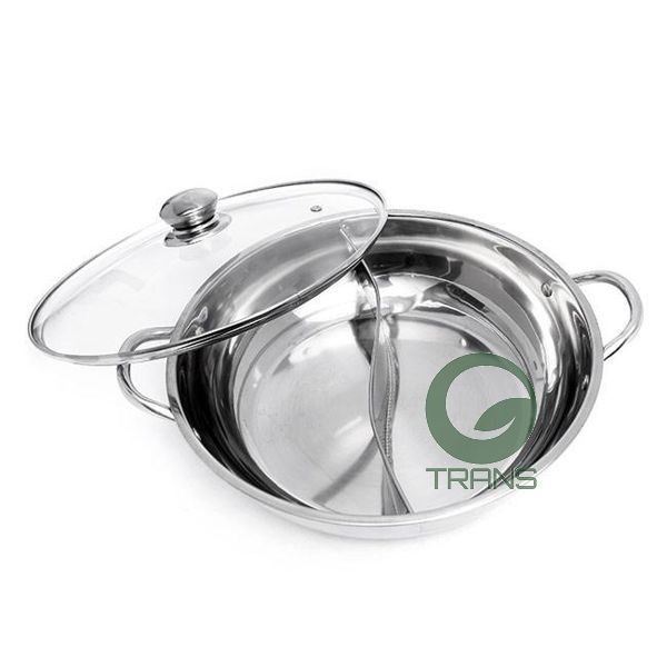 Chảo nồi lẩu inox 2 ngăn 32cm cao cấp