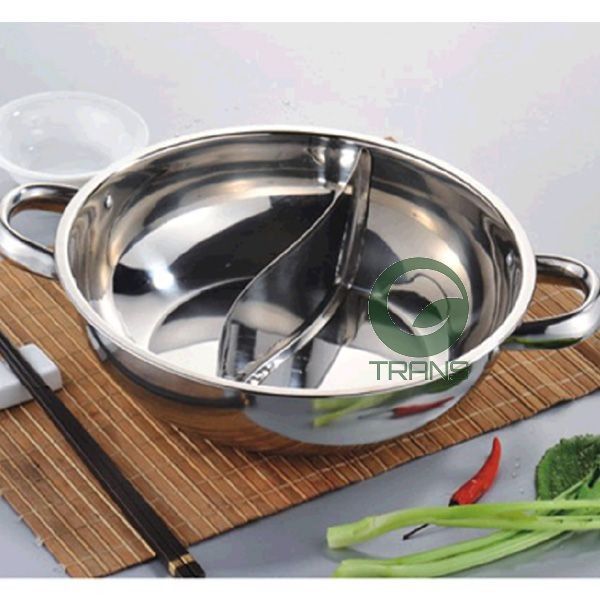 Chảo nồi lẩu inox 2 ngăn 32cm cao cấp