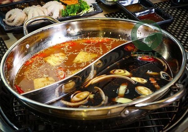 Chảo nồi lẩu inox 2 ngăn 32cm cao cấp