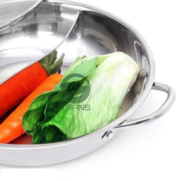 Chảo nồi lẩu inox 2 ngăn 32cm cao cấp
