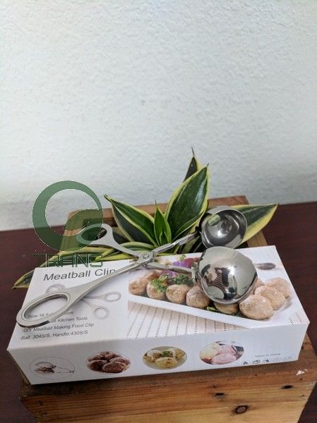Dụng cụ kẹp thịt viên chả viên inox,dụng cụ làm thịt viên ,Dụng cụ kẹp thịt viên chả viên inox Meatball,Bộ dụng cụ làm thịt cá viên tiện lợi,Kẹp nặn thịt viên,