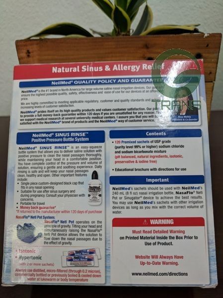 120 gói muối neilmed sinus rinse premixed