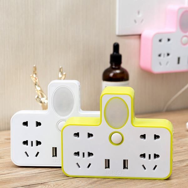 Ổ Cắm Điện Kiêm Sạc Và Đèn Ngủ Usb