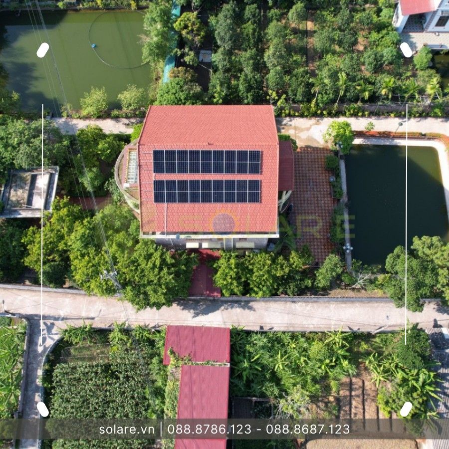 Lắp đặt hệ thống điện mặt trời lưu trữ 9.99kWp tại Thái Bình