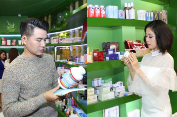 Liêu Hà Trinh sánh vai Vũ Mạnh Cường mụa sắm tại Chợ Tình Của Boo