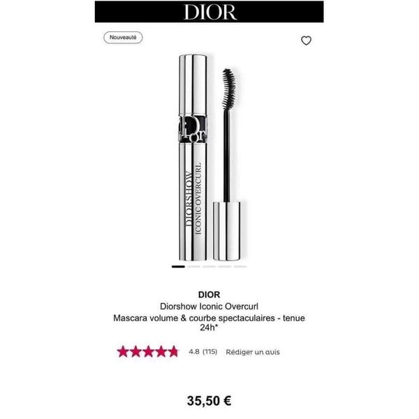 Mascara Dior Diorshow Iconic Overcurl tăng cường cong dày dài mi mini 4ml   Mascara  TheFaceHoliccom
