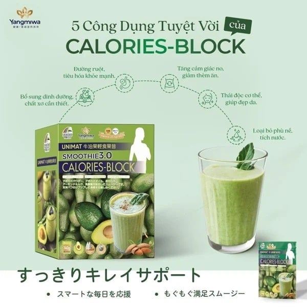 Những công dụng tuyệt vời của bột yangmiwa unimat calories block;