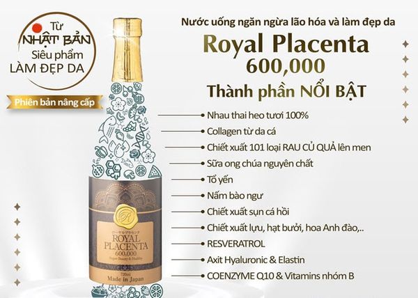 thành phần nước uống collagen royal placenta 60000