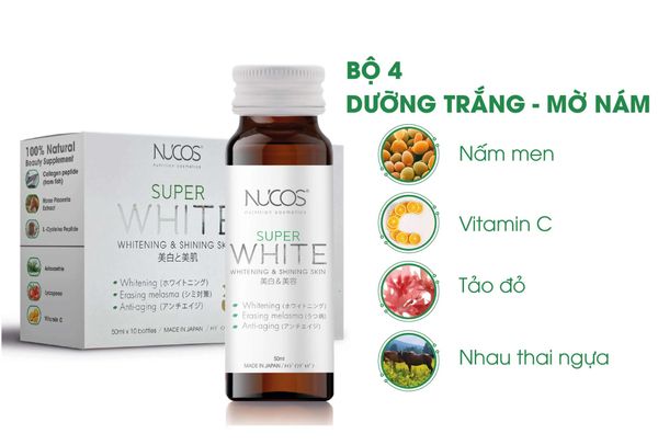 Thành phần Thức Uống Làm Sáng Da Nucos Super White Whitening & Shining Skin;