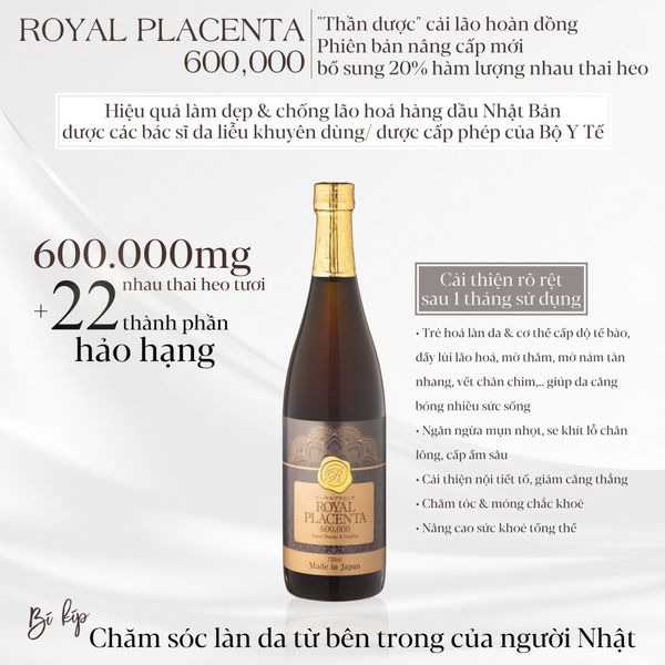 Ưu điểm vượt trội collagen royal placenta 600000