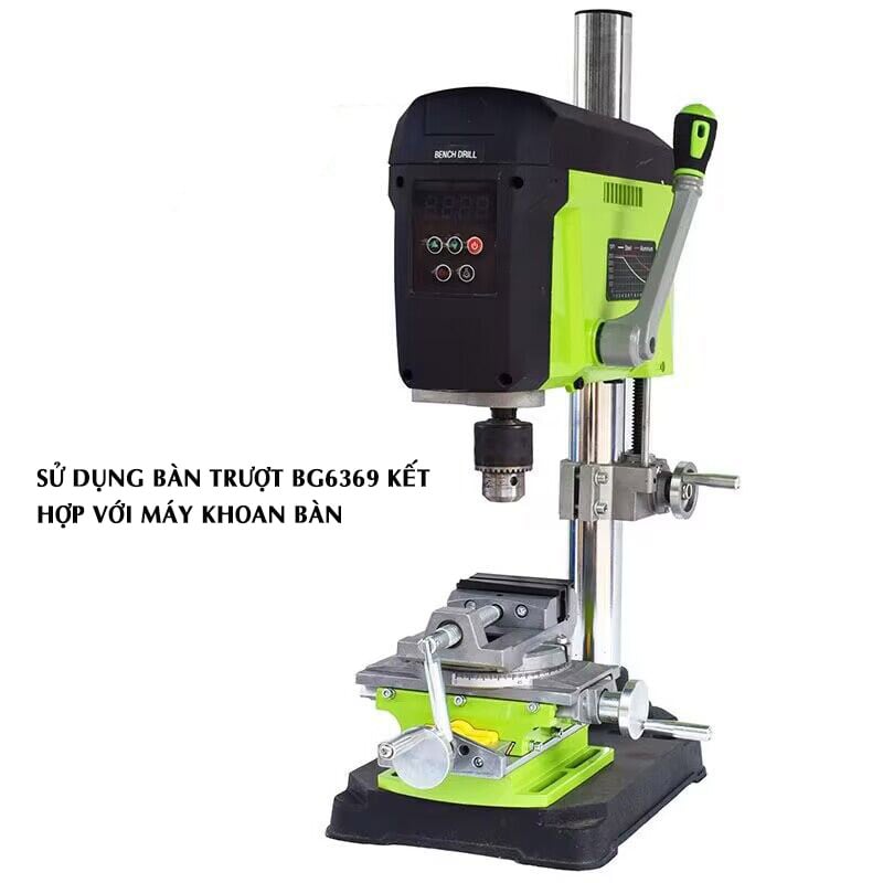 Bàn trượt hai chiều kết hợp ê tô khoan bàn xoay 360 độ BG6369