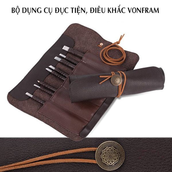 Bộ đục tiện vonfram bọc da cao cấp