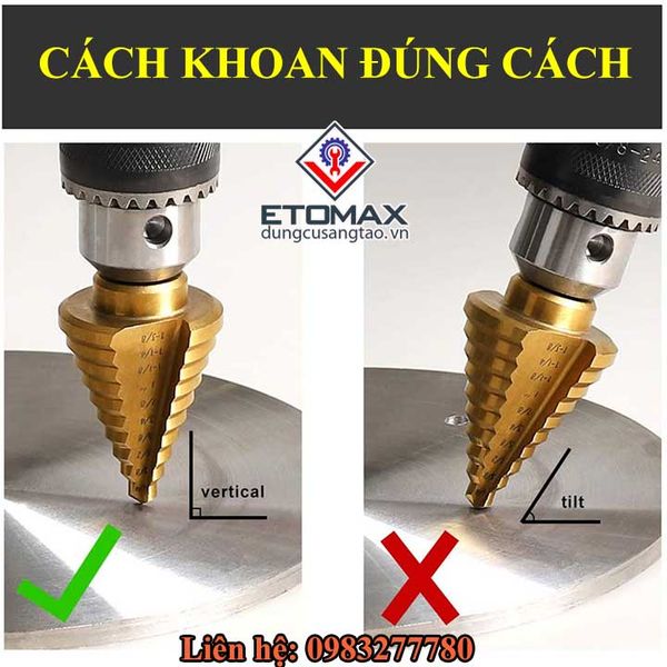 Bộ 5 mũi khoan bước cao cấp