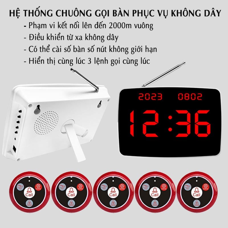 Bộ chuông gọi phục vụ không dây WIRELESS CALL V2