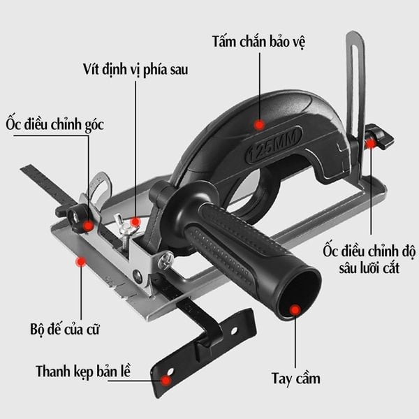 Bộ cữ chuyển đổi máy mài thành máy cắt bàn, cưa bàn đa năng