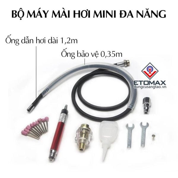 Bộ máy mài khí nén cầm tay mini V2