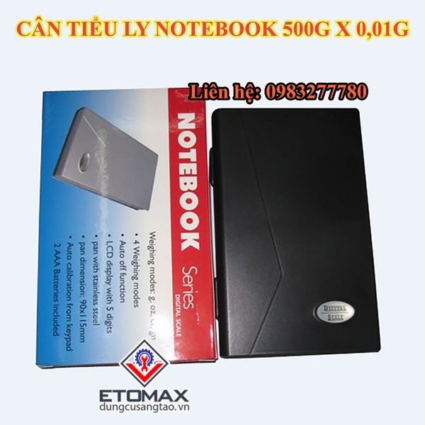 Cân tiểu ly điện tử notebook 500g x0,01g