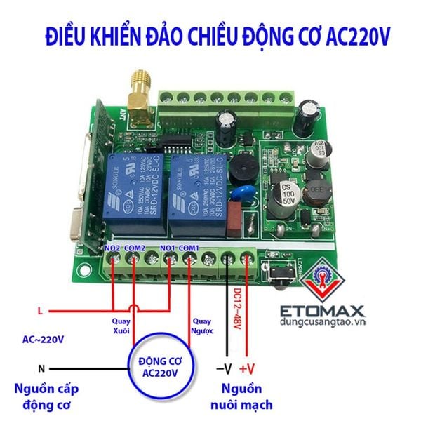 Bộ điều khiển đảo chiều động cơ DC 12v - 48v có công tắc hành trình